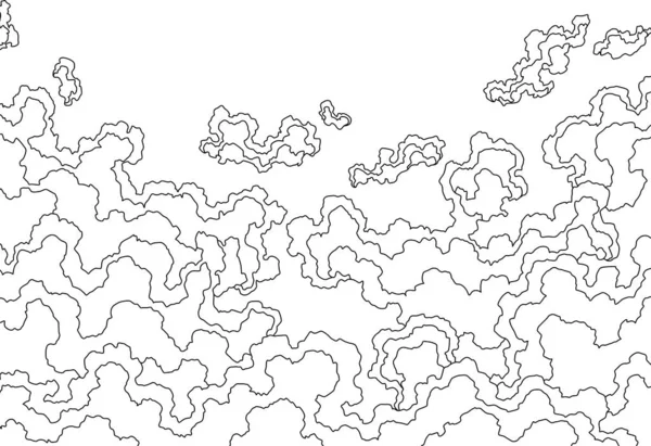 Croquis Des Nuages Ciel Paysage Matin Soir Avec Nuages Ciel — Image vectorielle