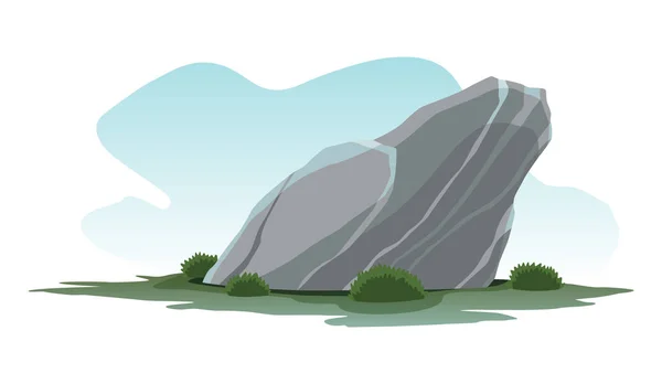 ボルダー石 山の破片だ カラー背景にフラットスタイルでゲームのための漫画の石や要素 旗石岩ベクトル図 — ストックベクタ