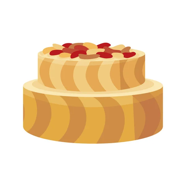 蛋糕图标 甜甜的烘焙甜点婚礼假期吃馅饼 漂亮的现代蛋糕好吃极了 庆祝部分 — 图库矢量图片