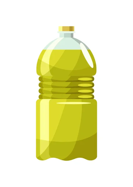 植物油瓶 可与维生素油烹饪 从种子中提取原始的有机健康液体产品 带有向日葵产品的孤立漫画图标 — 图库矢量图片