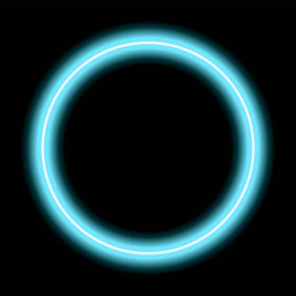 Cadre Lumineux Néon Cercle Forme Géométrique Éclairée Signe Élément Conception — Image vectorielle