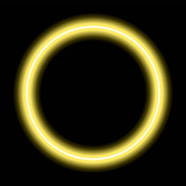 ネオン輝くフレーム 電子サークル 照光式幾何学形状 テンプレートデザイン要素 明るい多色の円と空白の中に空のスペース — ストックベクタ