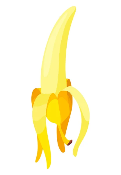 Tropische Bananen Palmenreife Geschälte Früchte Vektor Design Isoliertes Element Frische — Stockvektor