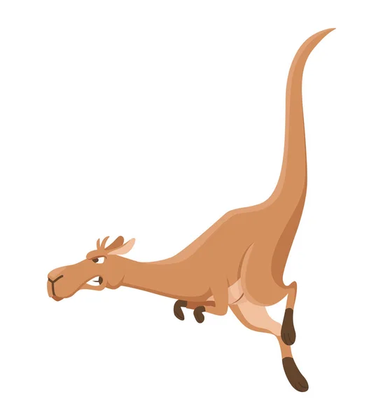 Caractère Kangourou Posant Kangourou Adulte Avec Saut Pochette Vecteur Animal — Image vectorielle