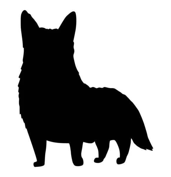 Hundesilhouette Rasse Corgi Seitenansicht Haustierstand Symbol Schwarzer Farbe Nutzen Sie — Stockvektor