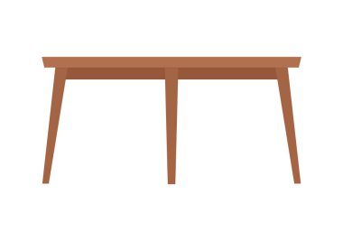 Boş tahta masa ya da masaüstü. İç mekan manzarasının temiz küçük bir unsuru. Nesne sunumu için şablon. Masa beyaz arkaplanda izole edildi.