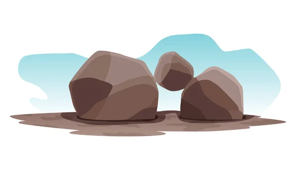 Pedra Rochosa Escombros Montanha Pedra Dos Desenhos Animados Elementos Para — Vetor de Stock