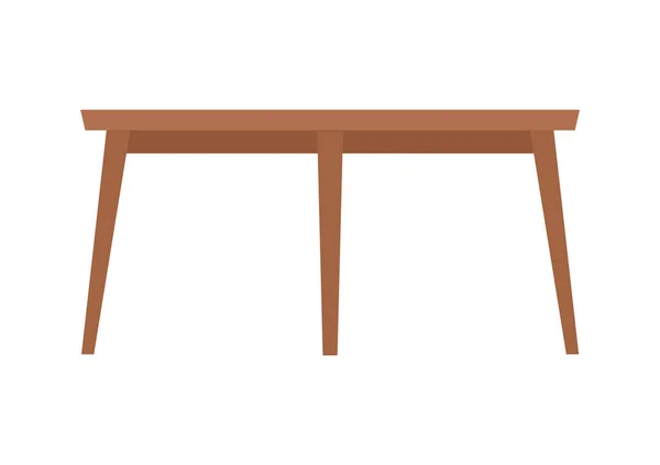 空的木制桌子或桌面 家庭室内环境中干净的小元素 对象演示模板 基于白色背景的孤立表 — 图库矢量图片