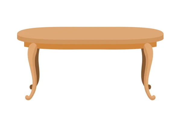 空的木制桌子或桌面 家庭室内环境中干净的小元素 对象演示模板 基于白色背景的孤立表 — 图库矢量图片