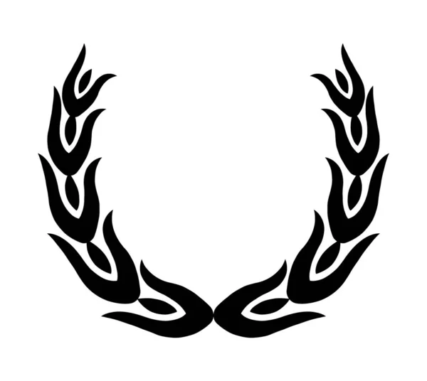 Vintage Laurel Wreath Black Silhouette Circular Sign Depicting Award Achievement — Stock vektor