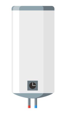 Kazan simgesi. Isıtma ekipmanının sembolü. Su ısıtıcısı düz bir şekilde çalışıyor. Verimli ev kavramı.
