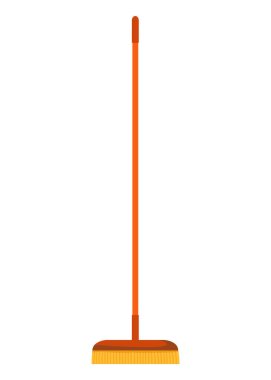 Süpürge paspas simgesi. Beyaz arka planda izole edilmiş temizlik malzemesi nesne çizimi, ev paspası veya ev işi süpürge aracı.