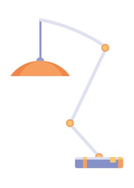 Beyaz arka planda izole edilmiş klasik masa lambası. İç tasarımın için dekoratif bir lamba parçası. Düz vektör.