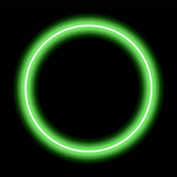 Neonový Zářící Rám Kruh Světelný Geometrický Tvar Podpis Prvek Návrhu — Stockový vektor