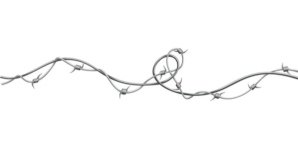 带刺铁丝网坚固而尖尖的栅栏 艺术风格 工业铁丝网 防护概念设计 用于区域保护的现代金属尖晶元件 — 图库矢量图片