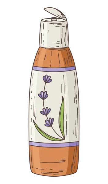 Levendula Termék Vagy Provence Szuvenír Természetes Kozmetika Levendulavirágokból Vintage Aromaterápia — Stock Vector