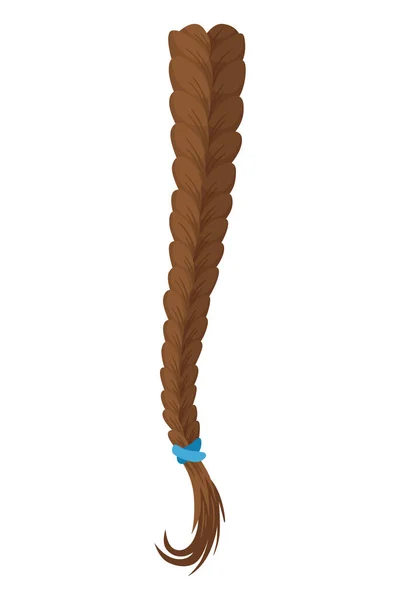 Tresse Cheveux Tissu Longue Mode Féminine Illustration Vectorielle Des Cheveux — Image vectorielle