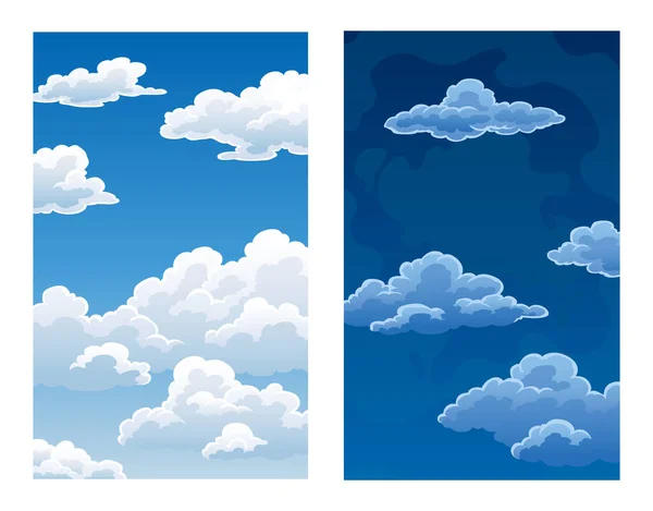 Tag Und Nacht Sonne Und Mond Mit Wolken Wetter App — Stockvektor