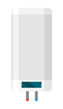 Kazan simgesi. Isıtma ekipmanının sembolü. Su ısıtıcısı düz bir şekilde çalışıyor. Verimli ev kavramı.