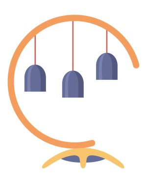 Beyaz arka planda izole edilmiş klasik masa lambası. İç tasarımın için dekoratif bir lamba parçası. Düz vektör.