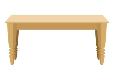 Boş tahta masa ya da masaüstü. İç mekan manzarasının temiz küçük bir unsuru. Nesne sunumu için şablon. Masa beyaz arkaplanda izole edildi.