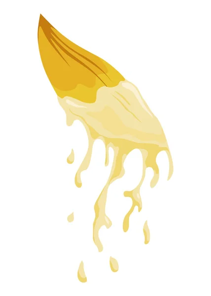 Квітка Ванілі Реалістичний Вектор Ізольований Елемент Дизайну Природний Спеції Жовтий — стоковий вектор