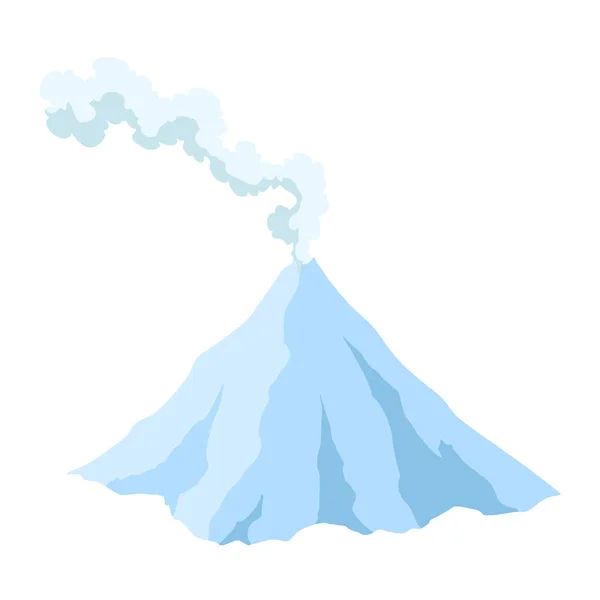 火山的图标 岩浆的性质被烟雾吹散了 一种被唤醒的粗俗的活动 烟雾元素 火山喷发 平面卡通矢量孤立图解 — 图库矢量图片