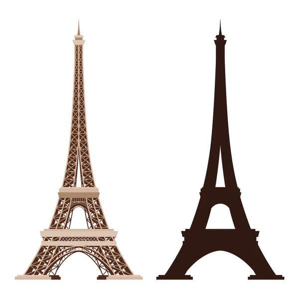 Icônes Vectorielles Tour Eiffel Symboles Attraction Touristique Renommée Mondiale France — Image vectorielle