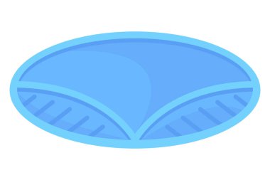 Tray for food, vector cartoon icon. Restaurant platter isolated on white ackground. Symbol carrying food and serving in fast food establishments and cafeterias. Kitchenware concept.