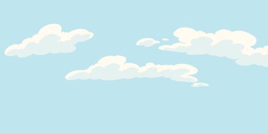 Sky nature landscape background. Hand drawn watercolor sky and clouds. Abstract watercolor background, vector illustration.