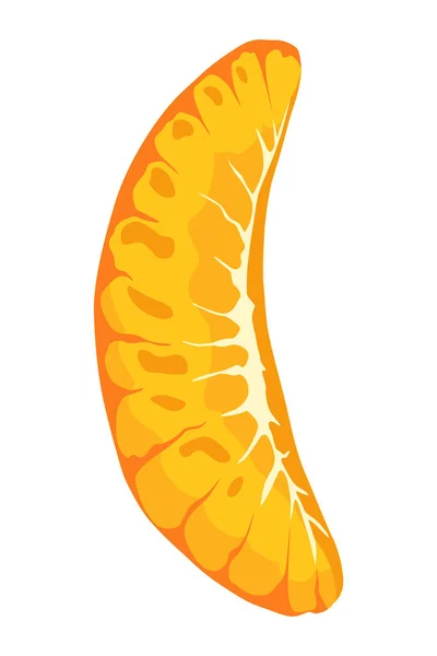 北京語のアイコン 漫画の分離甘い柑橘類 新鮮な熱帯みかん 有機ベクトル図 オレンジのセグメント — ストックベクタ