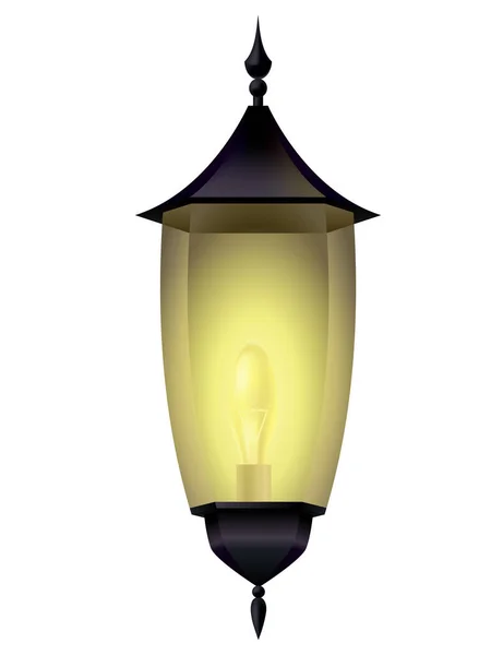 Garden Lamp Classic Street Lamp Outdoor Lighting City Vintage Urban — Stok Vektör
