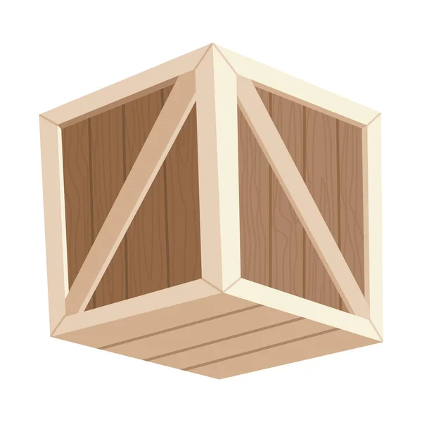 Wooden Box Retail Logistics Delivery Storage Concept Delivery Container Empty — Image vectorielle