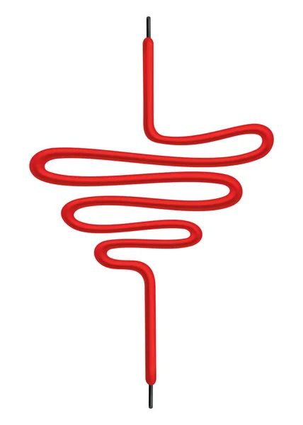Красные Кружевные Туфли План Завязывания Шнурков Икона Завязанным Шнурком Белом — стоковый вектор