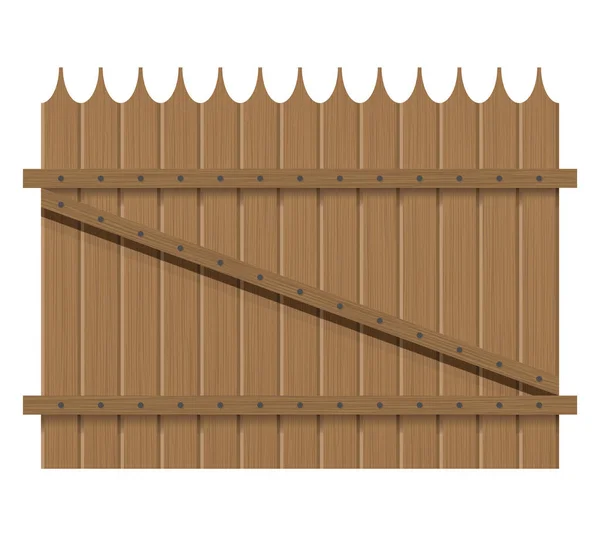 Деревянный Забор Дизайн Деревенская Доска Ограждения Плоском Стиле Доски Закрыты — стоковый вектор