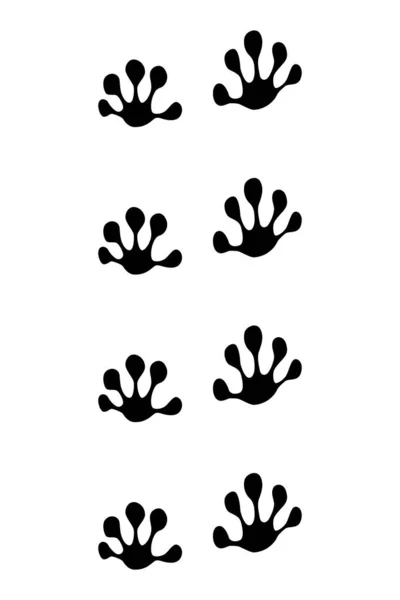 Állatok Lábnyomai Gekkó Fekete Mancsa Sétáló Láb Sziluett Vagy Lábnyomok — Stock Vector