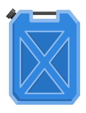 Canister for engine oil or petroleum isolated on white. Power and energy concept. Container with gasoline fuel vector illustration.