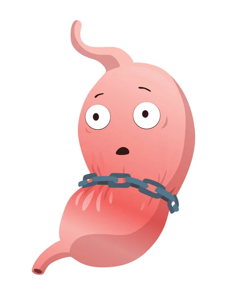 Stomach Troubles Icon Sad Suffering Sick Human Stomach Vector Flat — Wektor stockowy
