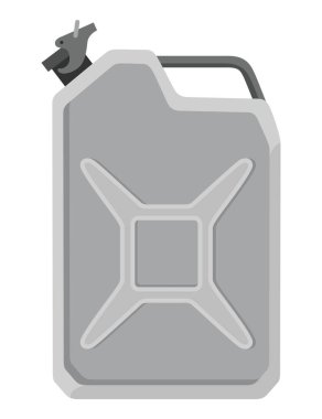 Canister for engine oil or petroleum isolated on white. Power and energy concept. Container with gasoline fuel vector illustration.