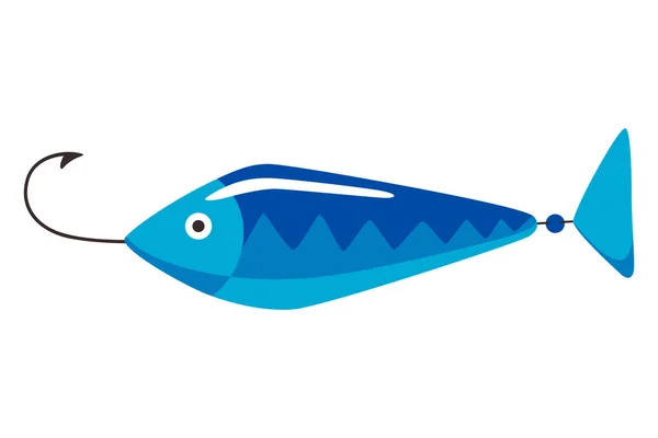 Fishing Bait Icon Fish Lure Hook Isolated White Background Contemporary — Stockový vektor