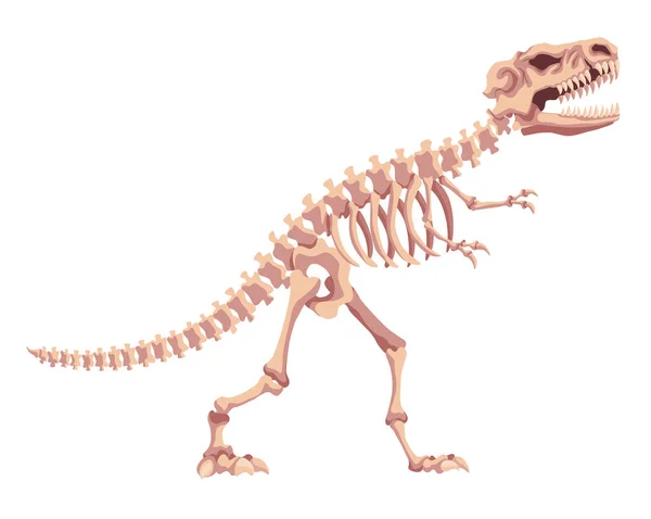 古生物学博物館の内部要素 先史時代の恐竜の骨格 化石と考古学的発見 歴史的遺物だ ベクトル科学 — ストックベクタ