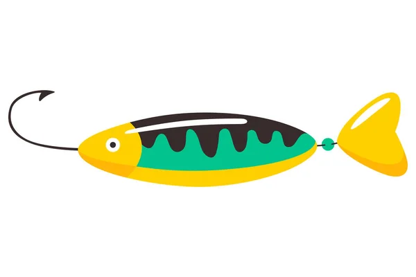 Fishing Bait Icon Fish Lure Hook Isolated White Background Contemporary — Stockvector