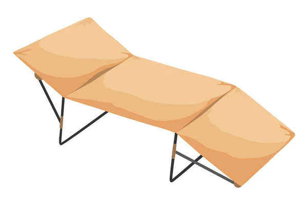 露营床 折叠式旅游睡具 户外旅行家具休息 可移动娱乐配件 白色背景上孤立的图解 — 图库矢量图片