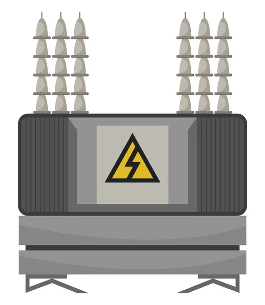 Elektrischer Hochspannungstransformator Und Isolator Umspannwerk Stromversorgungssymbol Isoliert Auf Weißem Hintergrund — Stockvektor