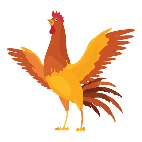 Farm Cock Icon Adorable Cock Animal Dawn Colorful Rooster Poultry — Stock Vector