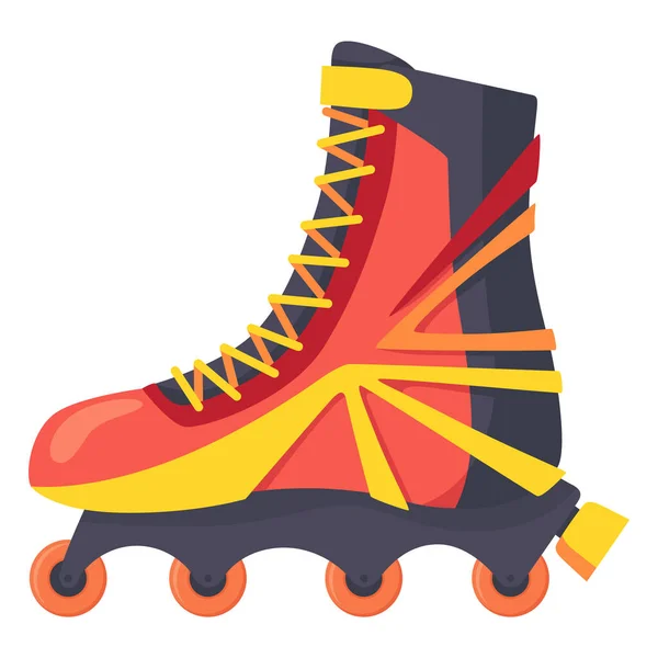 Rollerskates Desenhos Animados Patins Calçado Retro Sobre Rodas Sapatos Desporto — Vetor de Stock