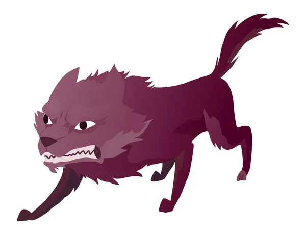 Angry Dog Mad Animal Sharp Teeth Dangerous Cartoon Pet Vector — 图库矢量图片