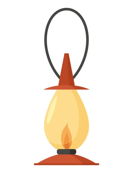 Vintage Camping Lantern Oil Lamp Handle Gas Lamps Tourist Hiking — Vetor de Stock