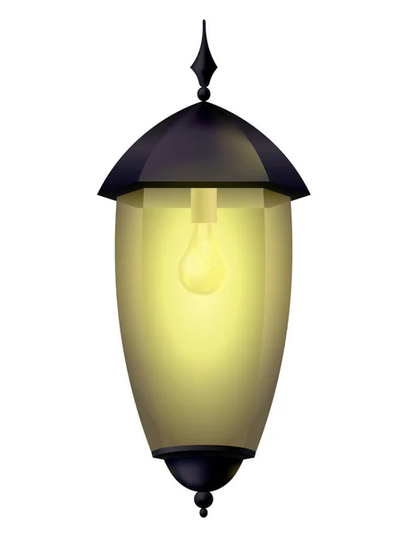 Garden Lamp Classic Street Lamp Outdoor Lighting City Vintage Urban — Stock Vector