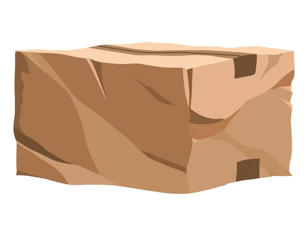 Поврежденная Картонная Коробка Смятая Коричневая Сумка Хранения Ритейл Логистика Доставка — стоковый вектор